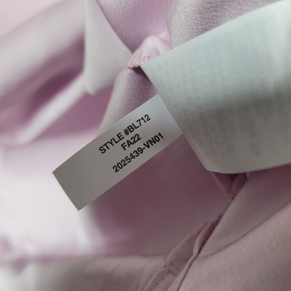 J Crew Pink Puff Sleeve Keyhole Neckline Crepe Top Blouse BL712 Women Sz Lg tall - Picture 6 of 9